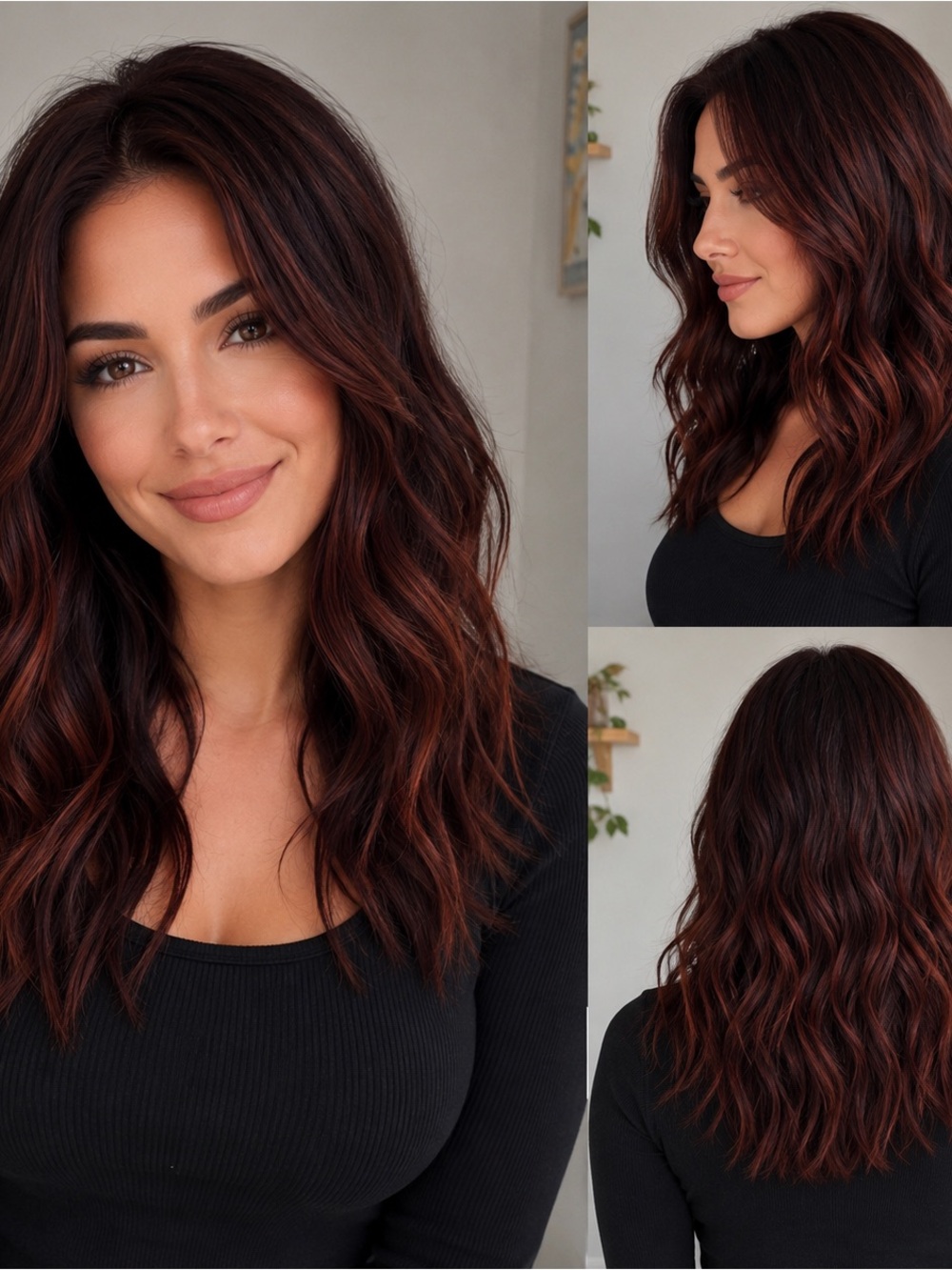 Wavy Rich Chestnut Brown Women's Hair Color - Natural Warm Tones